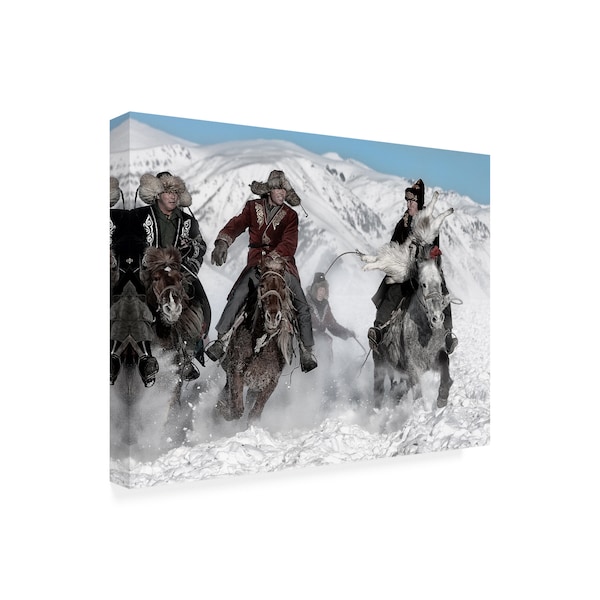 Bj Yang 'Winter Horse Race' Canvas Art,18x24